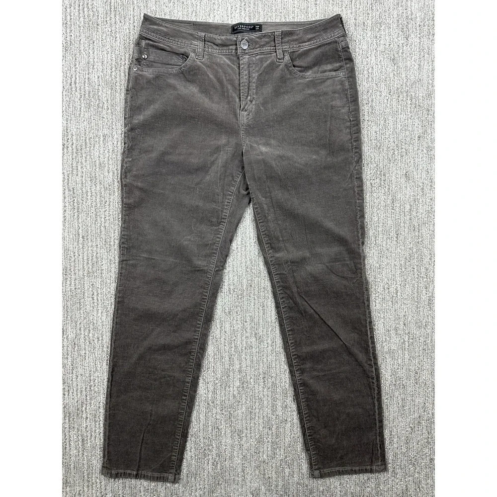 Liverpool Kingston Modern Straight Corduroy Pants Men 36x32 Brown Stretch Chino